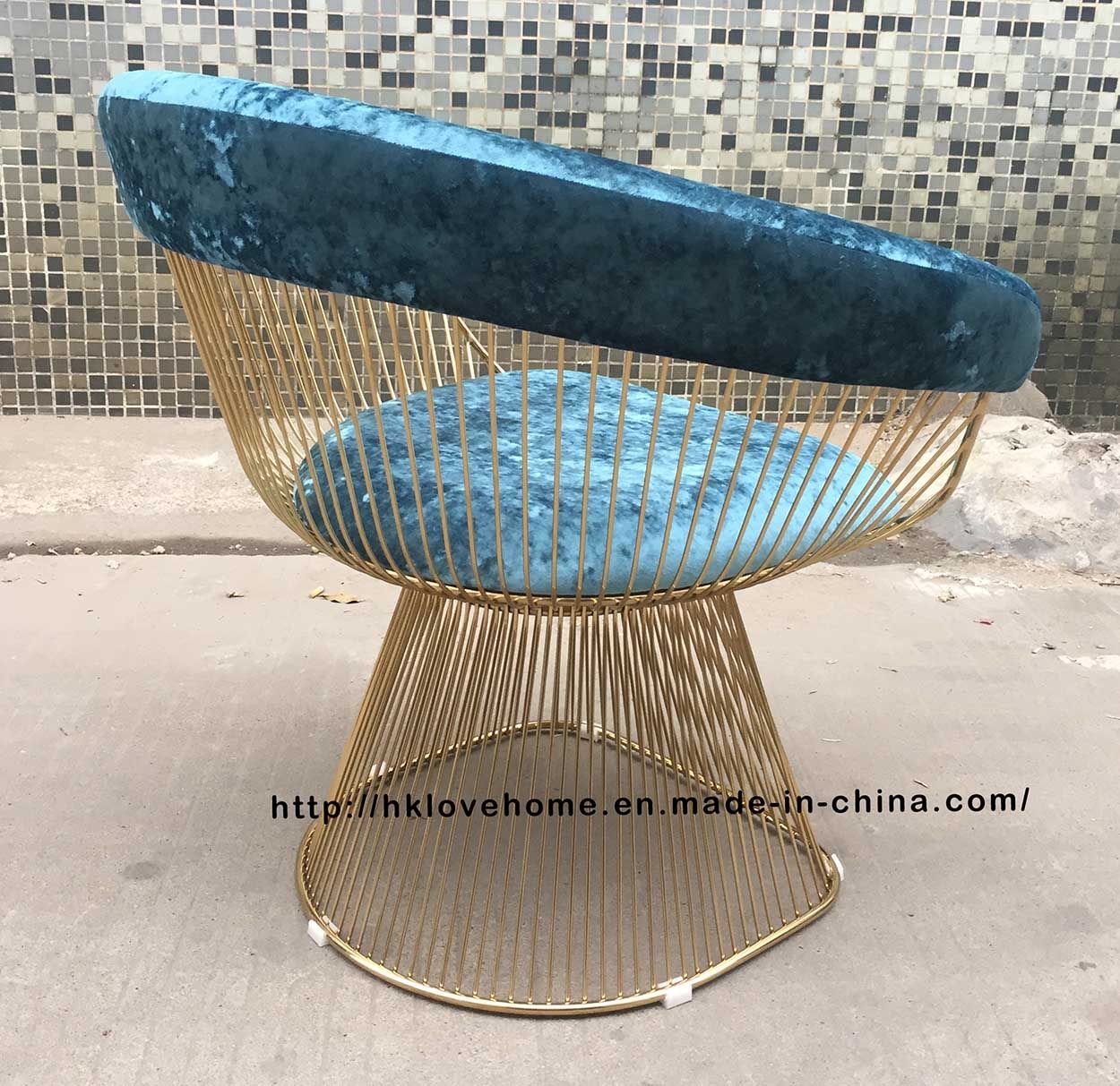 Metal Dining Restaurant Cushion Outdoor Steel Leisure Wire Chair
