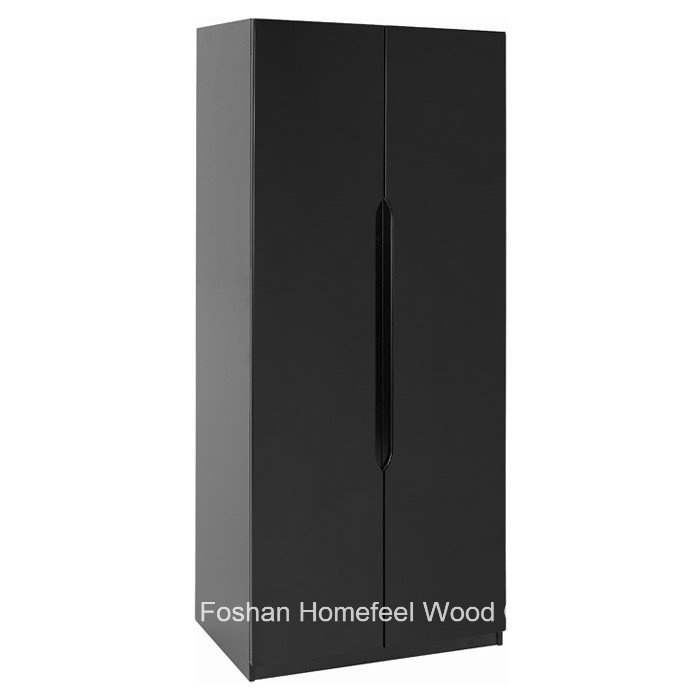 High Quality Black Paint Finish 2 Door Bedroom Wardrobe (WB74)