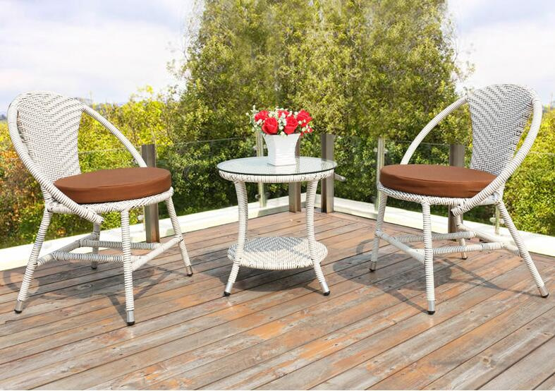 3 Pieces Rattan Chair Desk Set Rattan Furniture
