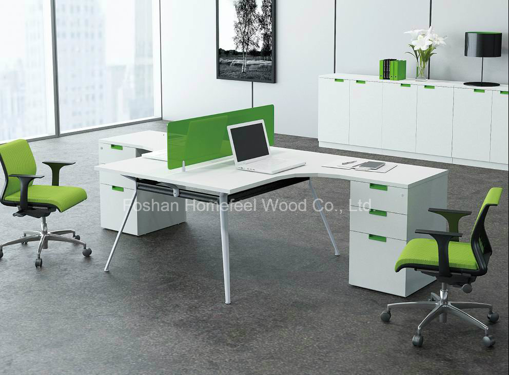 90 Degree Office Workstation Desk with Partition Screen (HF-YZM004)