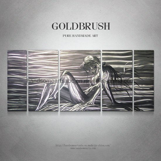 Modern Women Under The Moonlight Metal Wall Art for Decoration