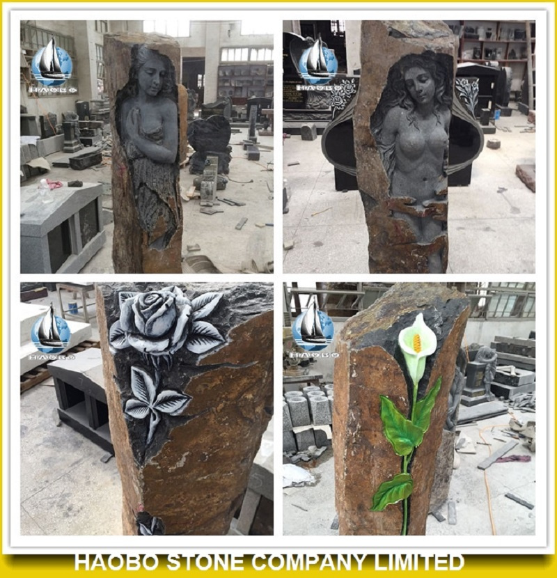 Black Basalt Garden Statues Decoration