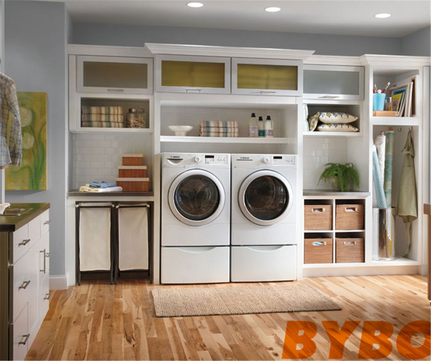 Traditional White PVC Wooden Kitchen Cabinet (BY-L-14)