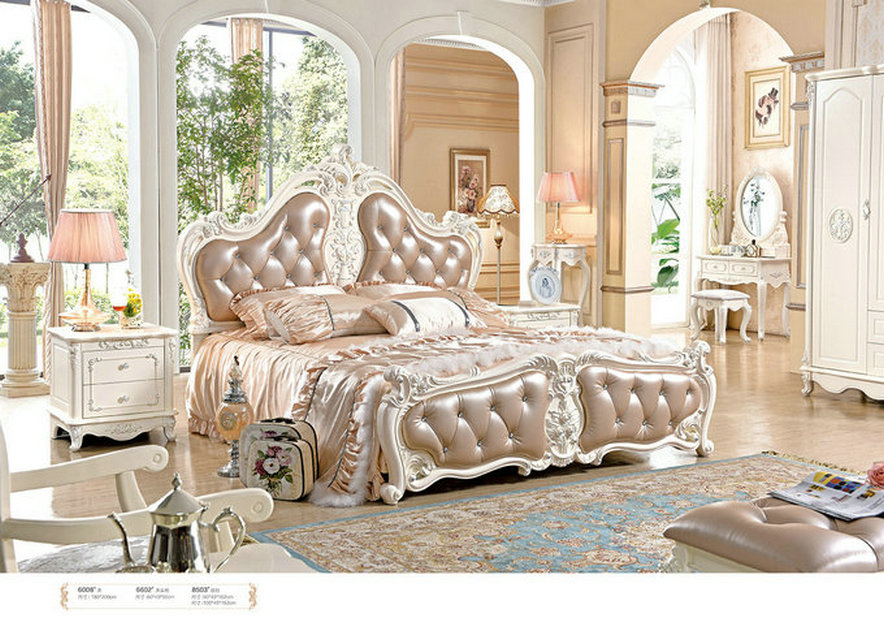 French Style Europe Bed Frame for Home Furniture (6008)