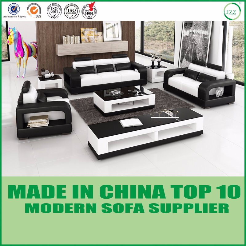 Modern Miami Italian Leather Sofa Sectional for Living Room Set
