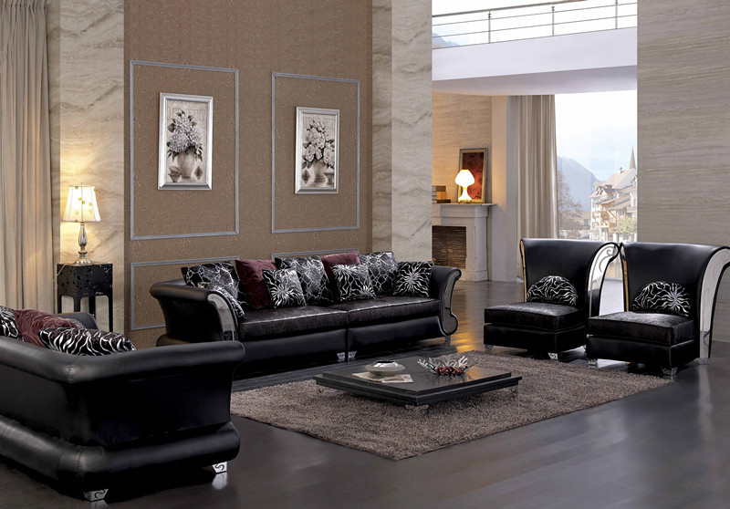 Black Chesterfield Genuine Leather Sofa