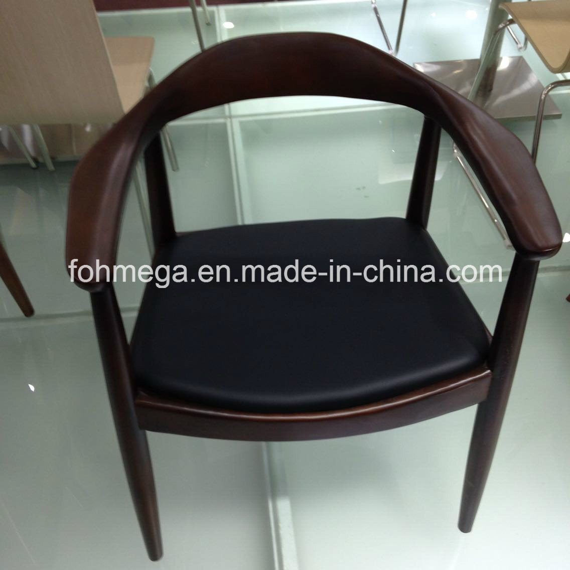 Classic Solid Wood Vinyl Seat Walnut Kennedy Chair