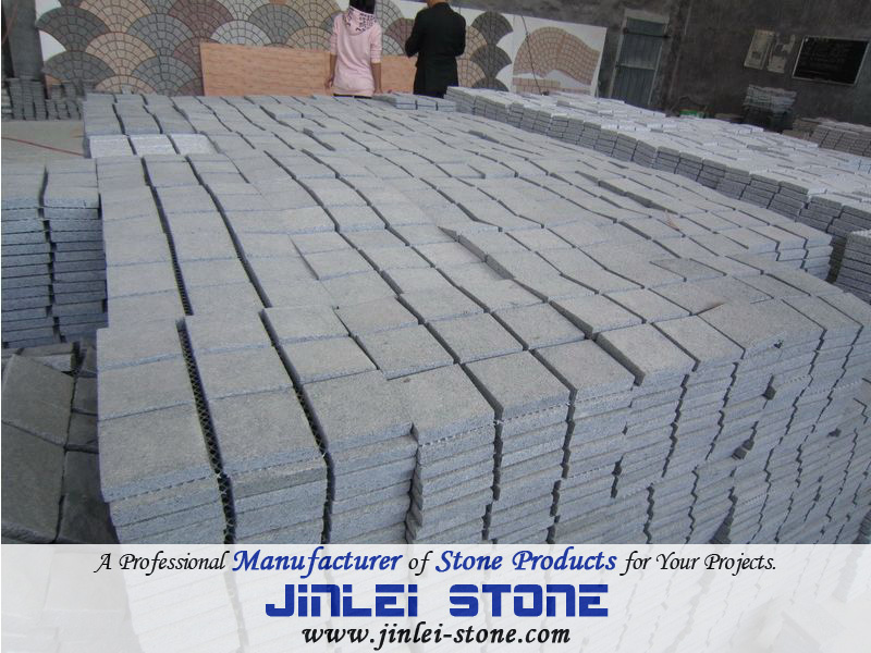 Dark Grey Granite Mesh Back Cobblestone for Paving