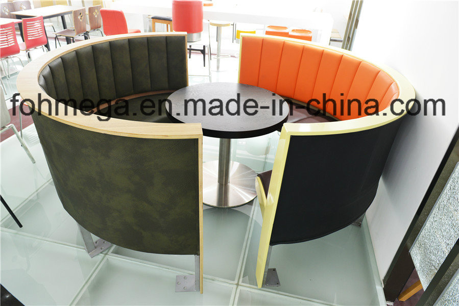 Luxury Semicircle Restaurant Booth and Round Dining Table (FOH-CXSC72)