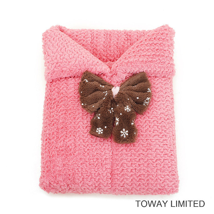 Snowflake Bowtie Dog Mattress Cushion Coral Fleece Pet Sleeping Beds