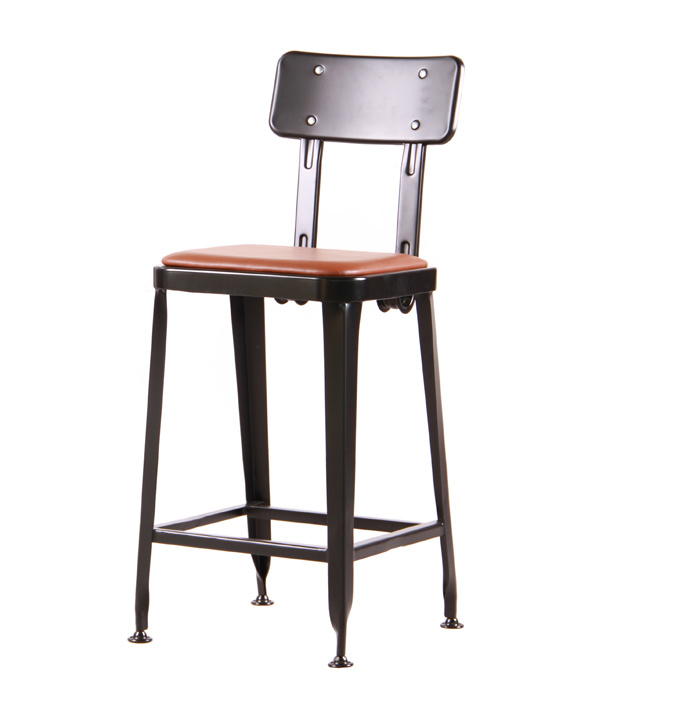 Modern Restaurant Lyon Industrial Metal Counter Bar Chairs