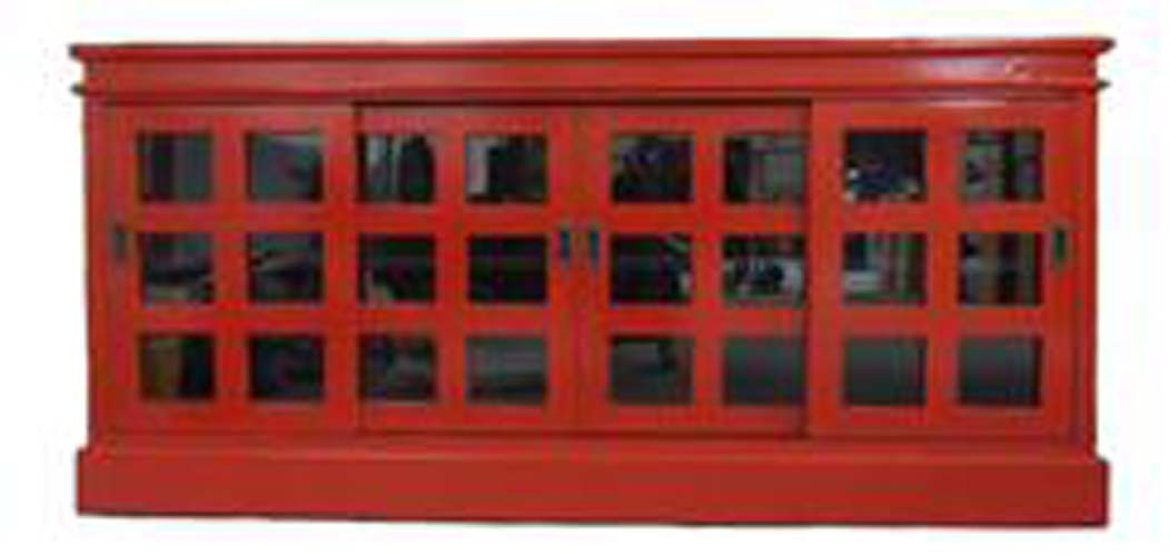 Chinese Antique Furniture Glass Sliding Buffet