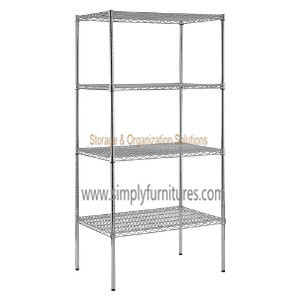 Industrial Garage Use Heavy Duty Wire Shelving with 4-Tier
