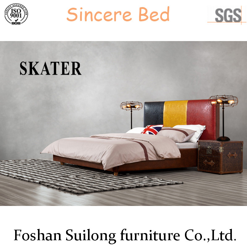 A28 American Style Fabric Bed Leather Bed