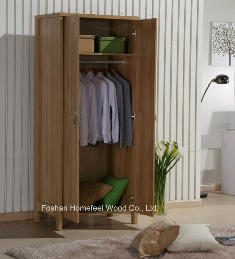 Durable Bedroom 2 Door Melamine Wardrobe Closet Furniture
