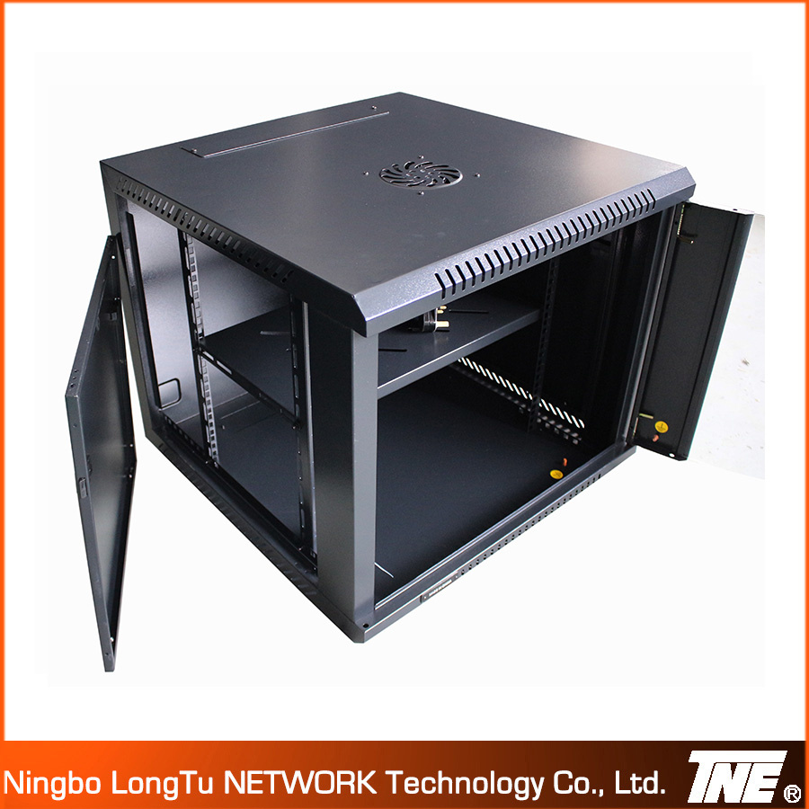 9u 600X600 Single Section Wall Mount Cabinet with Fan and Shelf