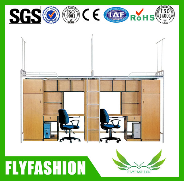 Popular School Metal Frame Bunk Bed with Desk for Adults Student