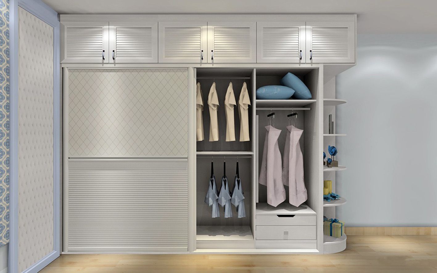 Wood Color Fashion Modern Wardrobe (zy-018)