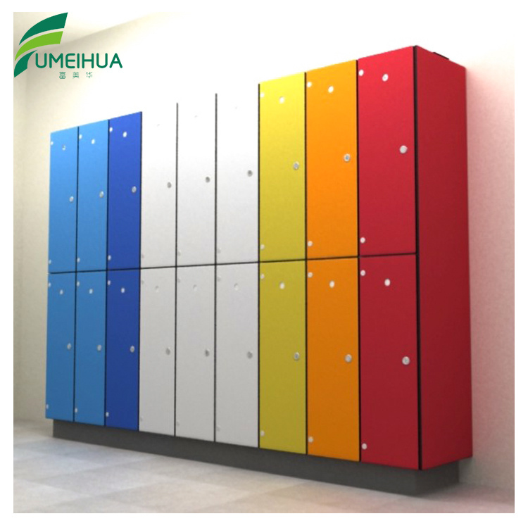 Colorful Vertical 12 Door HPL Locker Bedroom Furniture