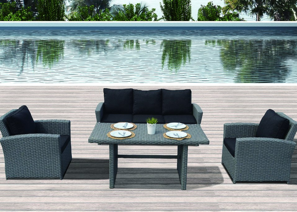 Outdoor Patio Rattan Garden Kd Lounge Outdoor Home Hotel Office Sofa (J563-KD)