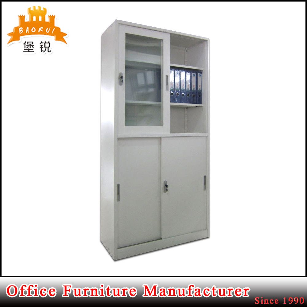 Fas-029 Sliding Glass Door Bookcase Office Metal Filing Cabinet