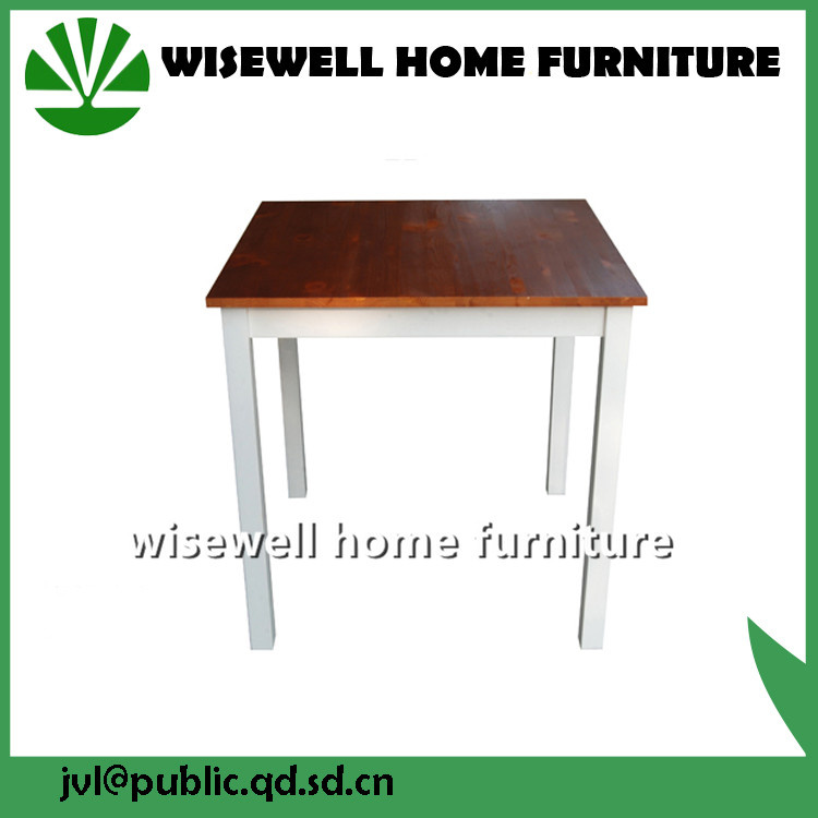 Simple Bi-Color Square Wood Dining Table