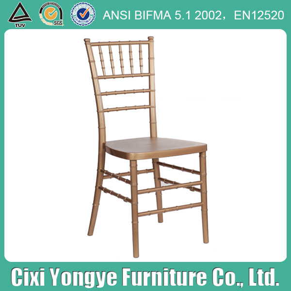 Plastic Golden Resin Chiavari Chair for Outdoor Wedding