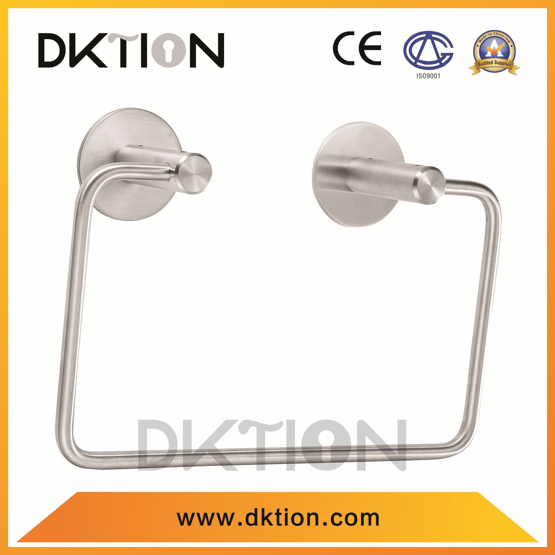 BE006 Stainless Steel Round Bar Design Towel Ring