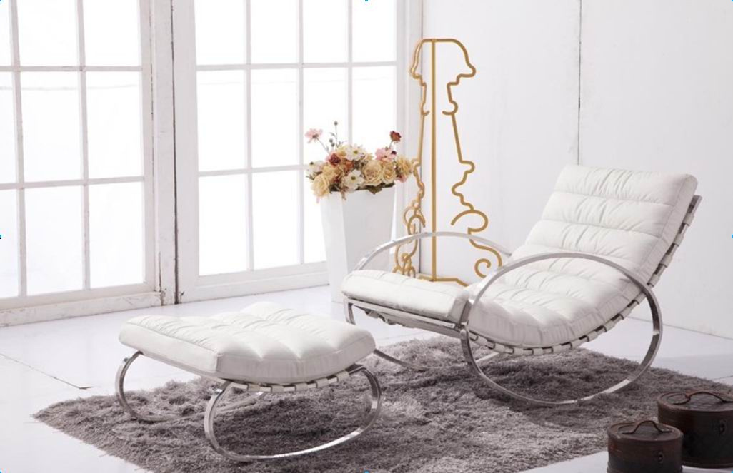 High Quality Leather Rocking Chair