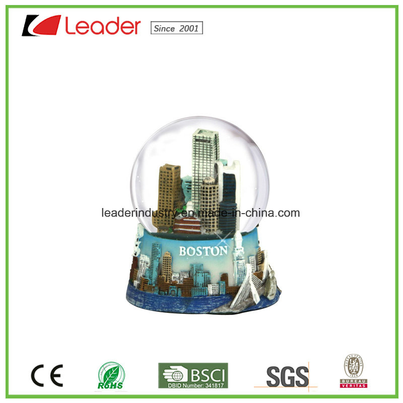Polyresin Craft Gift Customized Snow Globe with Building for Promotional Gift and Home Decoration