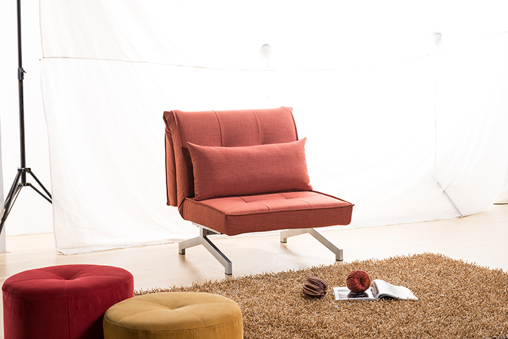 Three Folded Metal Frame Single Sofa Bed