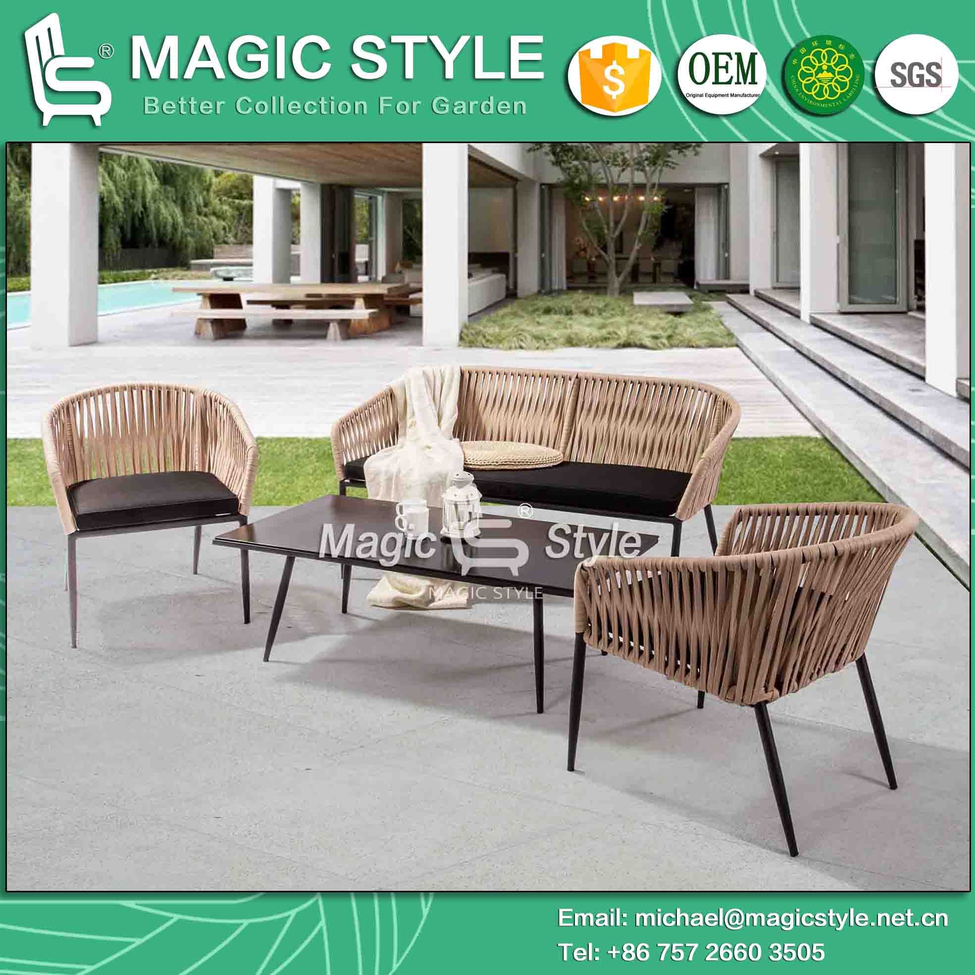 Bandage Weaving Garden Sofa with Cushion Water-Proof Tape Sofa Outdoor Furniture Indoor Furniture