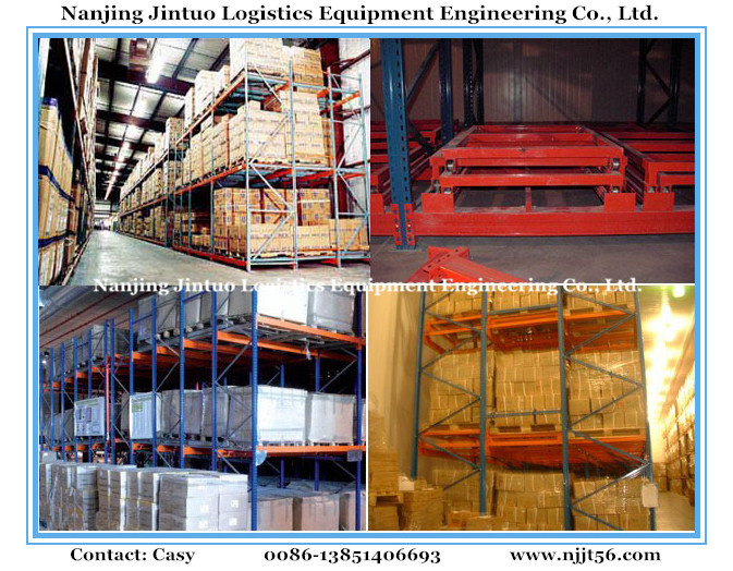 Warehouse Heavy Duty Gravity Storage Push Back Shelf