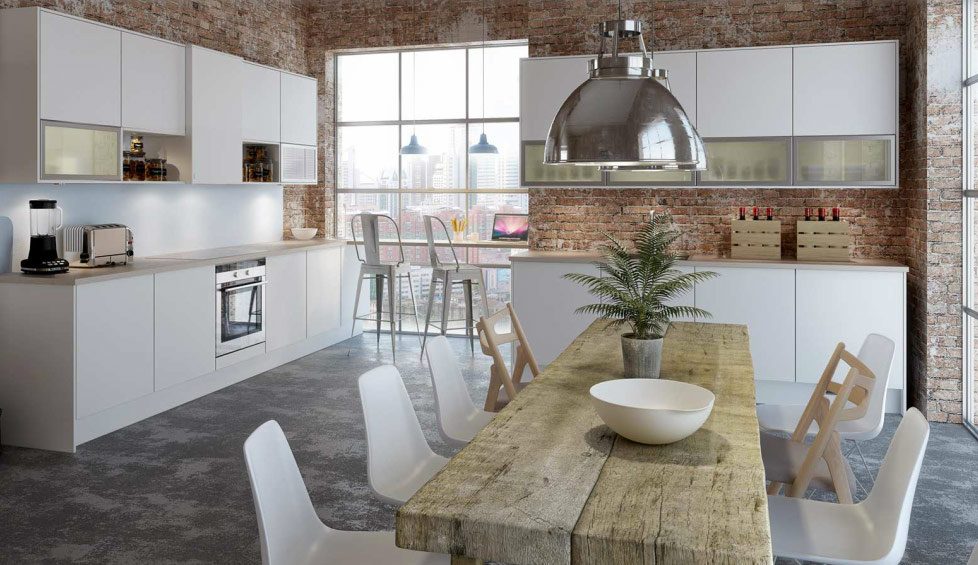 Country Style Modular White China PVC Kitchen Cabinets Factory