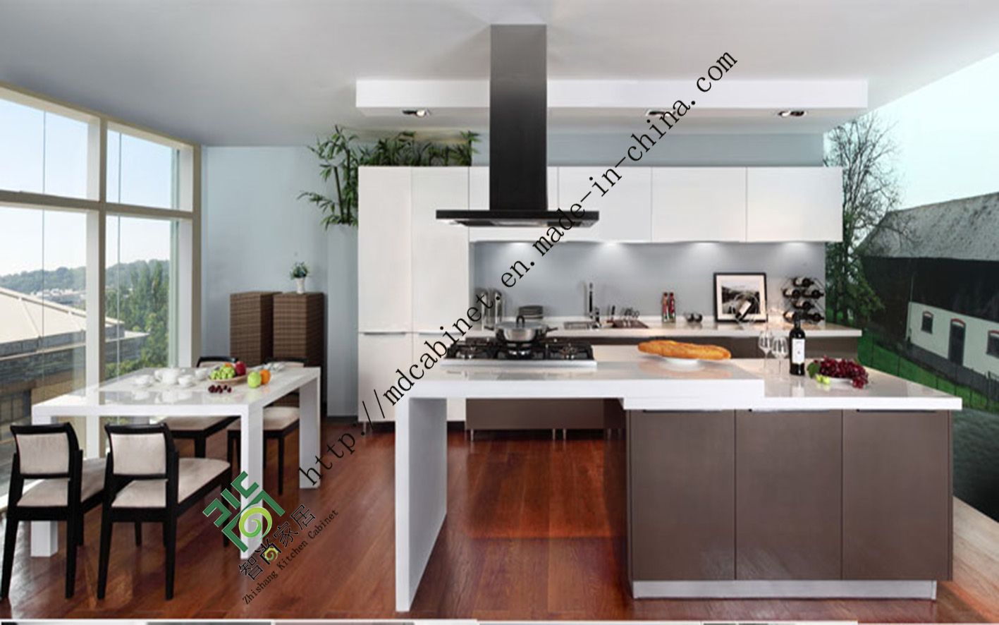White High Gloss Acrylic Kitchen Cabinet (zs-231)