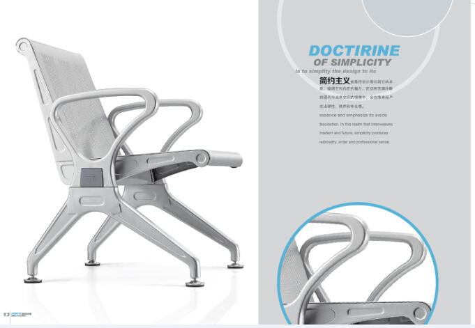 New Design Steel Chair High Quality Public Hospital Visitor Chair Single and 2 Seater Airport Chair D66#