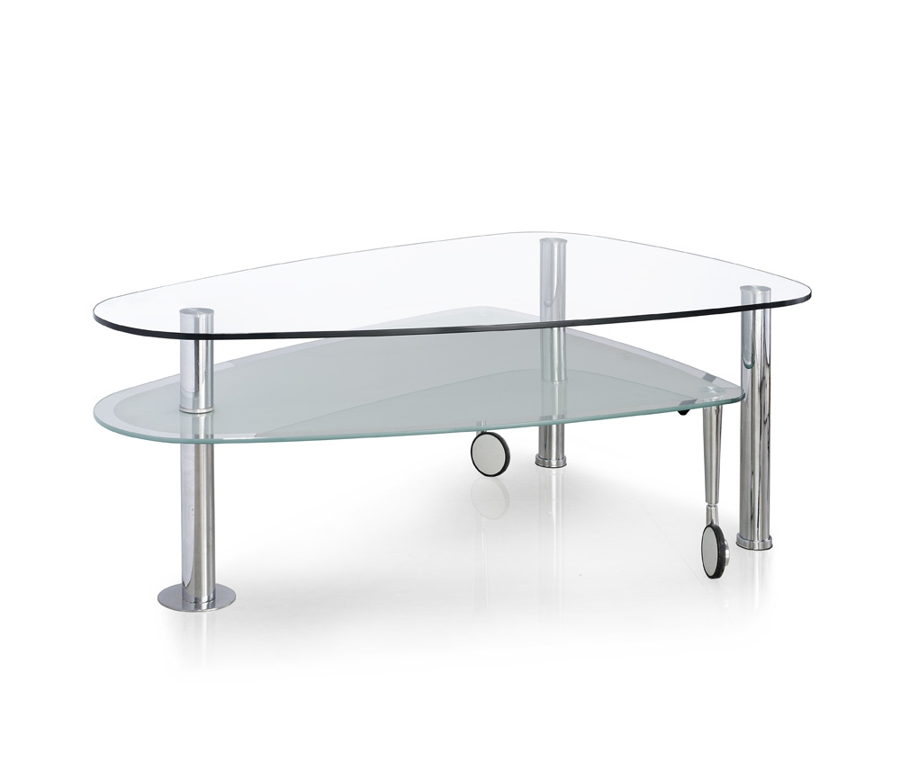 Movable Tempered Glass Coffee Table (CT092)
