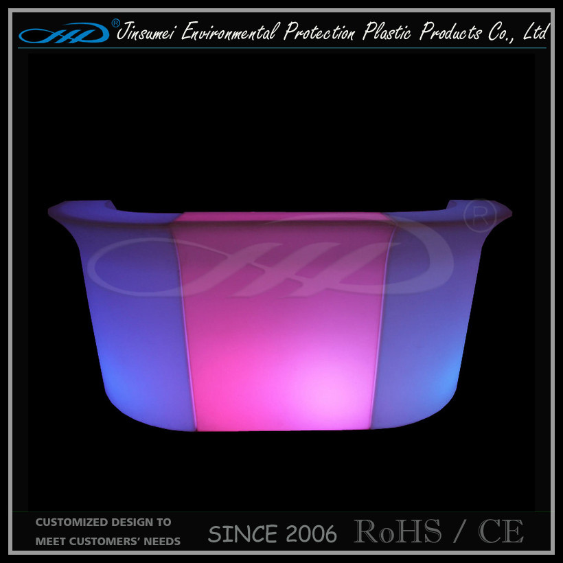 Rotational Moulding Plastic Modern Color Change Bar Furniture LED Table