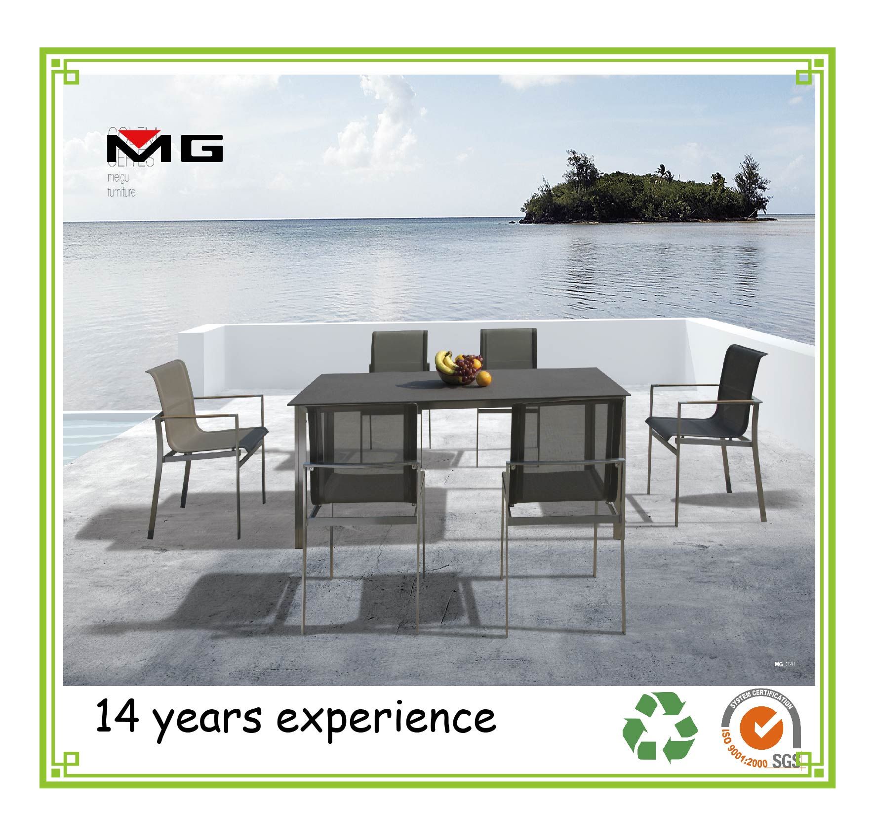 Outdoor Garden Chairs with Stainless Steel Frames