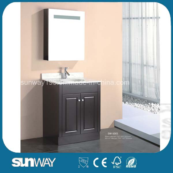 Floor Mounted MDF Bathroom Furniture with Mirror Cabinet
