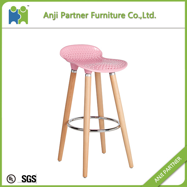 High Strength Plastic Beech Wood Legs Bar Stool for Heavy People (Barry)