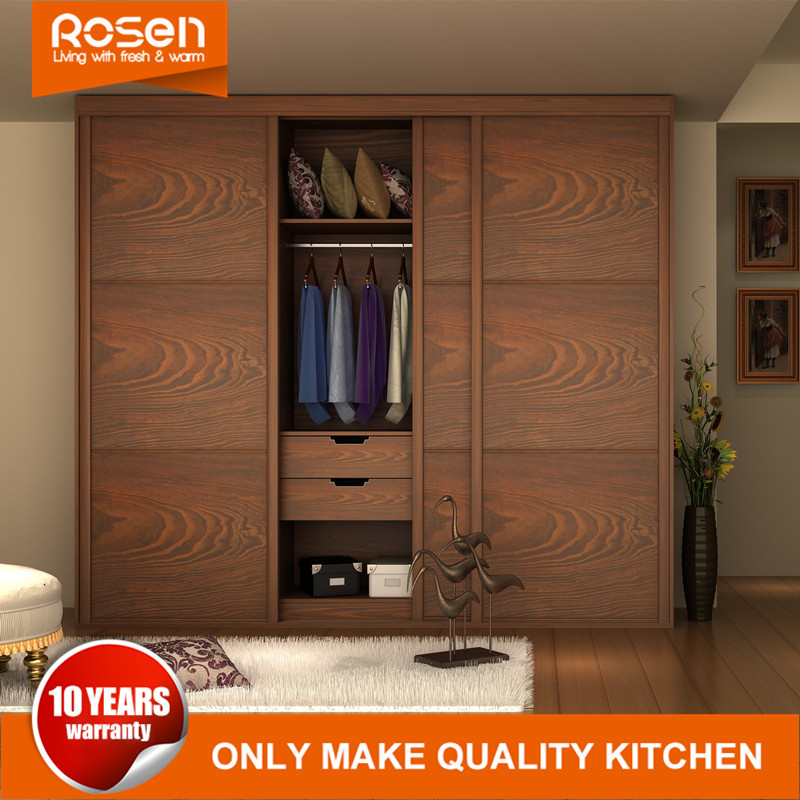 Cherry Wood Sliding Closets Built in Bedroom