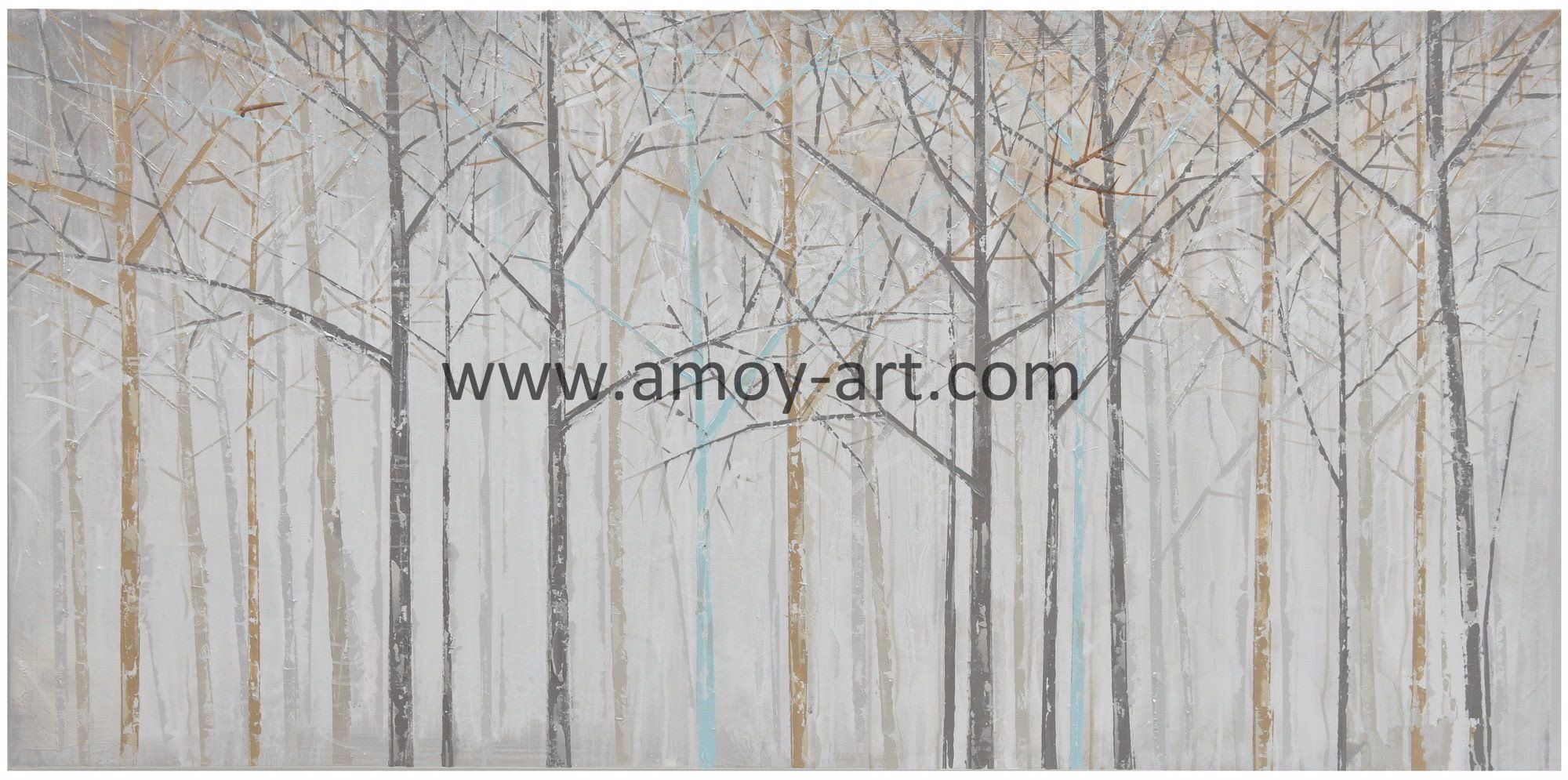 Handmade Modern Decorative Paintings Tree on Canvas for Home Decoration
