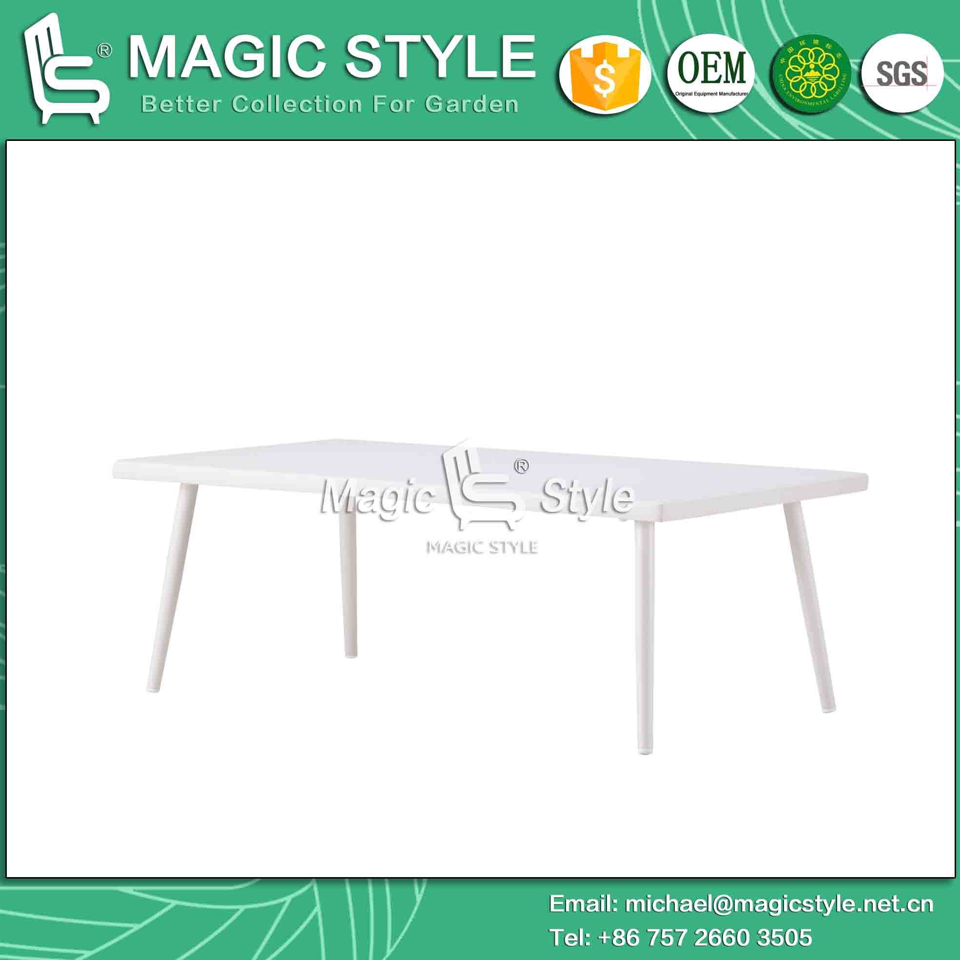 Outdoor Aluminum Coffee Table Garden Tea Table Patio Modern Table Cafe Rectangle Tea Table