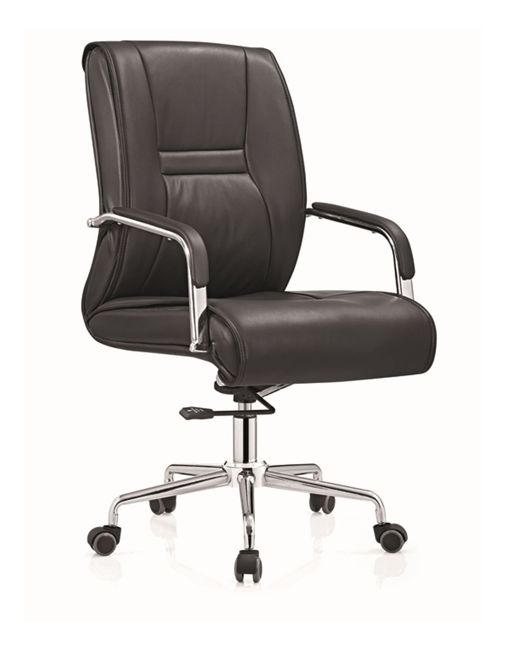 Modern Style Synthetic Leather Glossy Metal Swivel Manager Chair