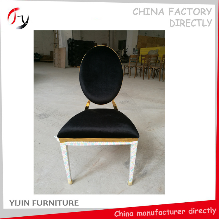 Gold Frame Black Fabric High Class Hotel Bedroom Chair (FC-113)