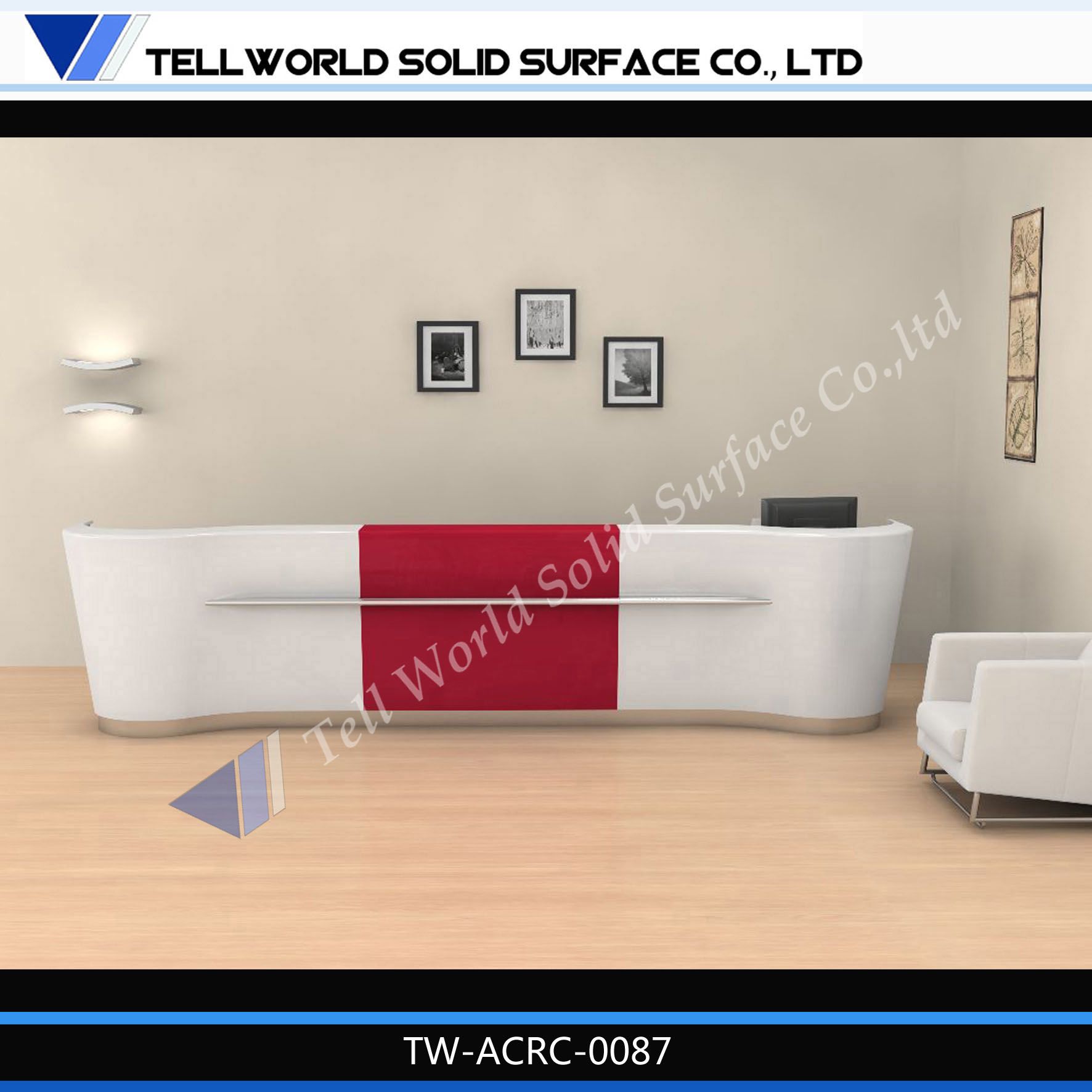 High Gloss Fashion Design Acrylic Nail Salon Reception Desk for Sale