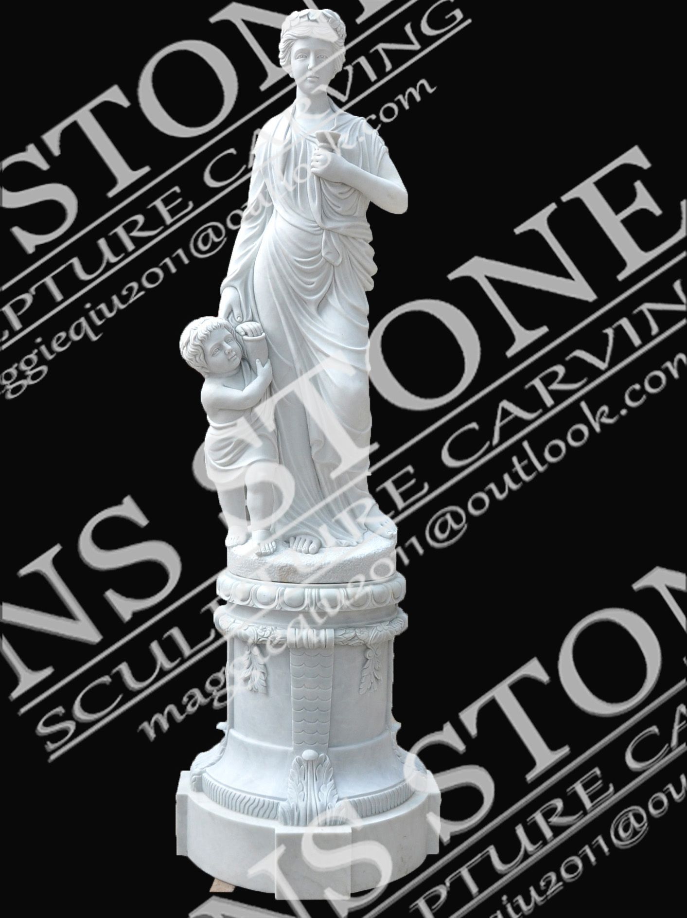 Child Statue in Pure White Marble Ms-101
