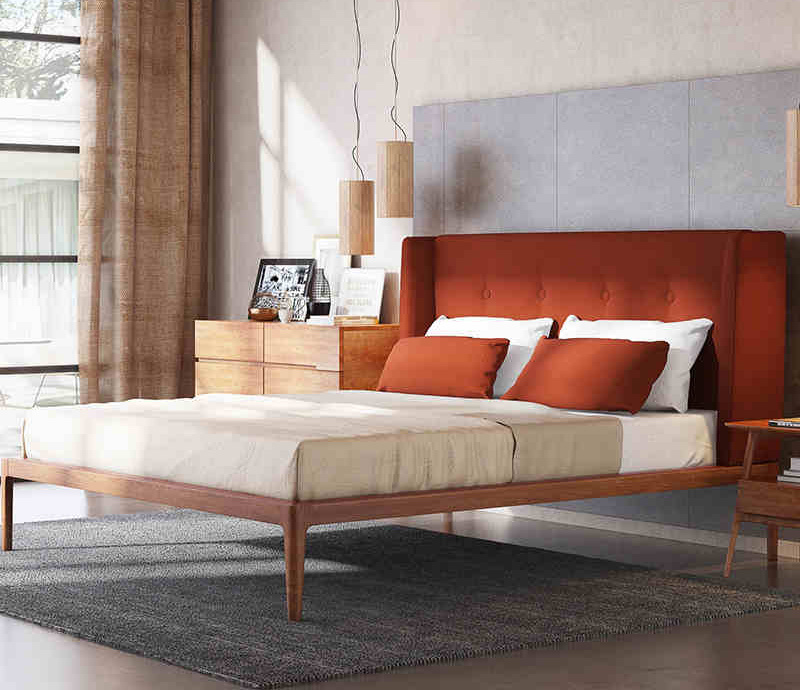 Solid Wood Double Hotel Luxury Bed Designs