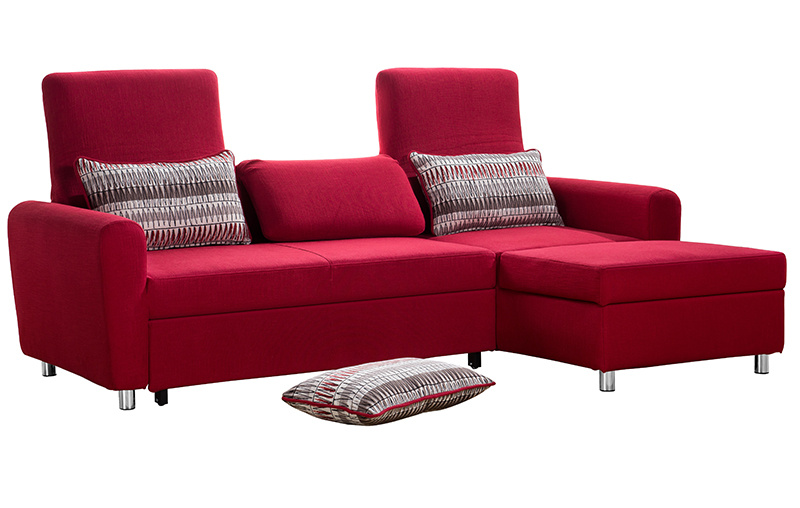 Modern Corner Fabric Sofabed with Big Storage